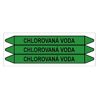 Značení potrubí, chlorovaná voda,3 ks, 355 × 37 mm